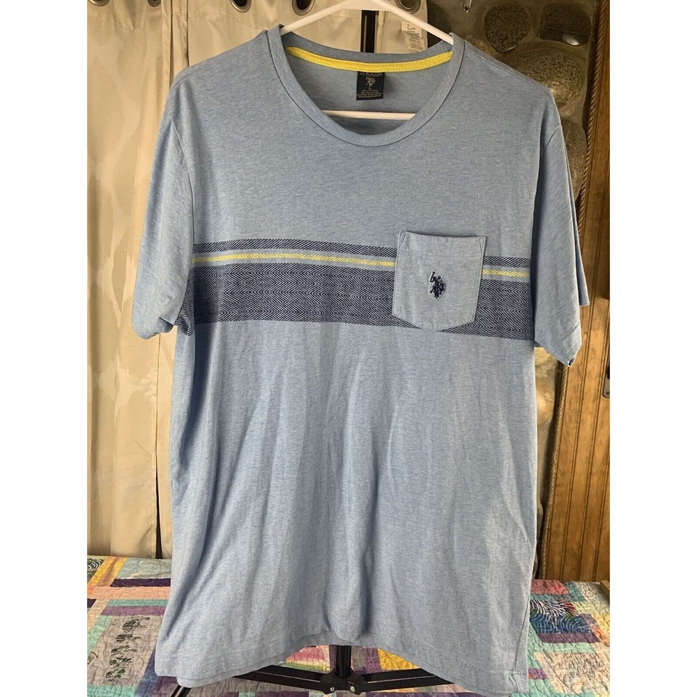 U.S. Polo Assn. Mens Large Blue Short Sleeve T-Shirt Top